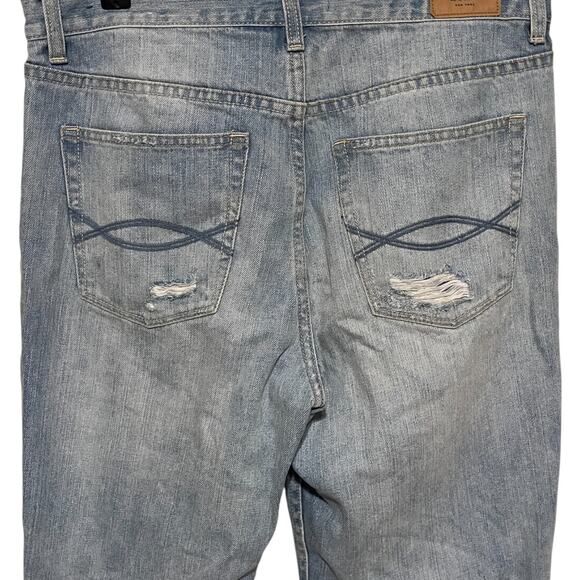 Abercrombie & Fitch A&F Button Fly High Rise Distressed Jeans Blue Size 28 - Picture 5 of 7